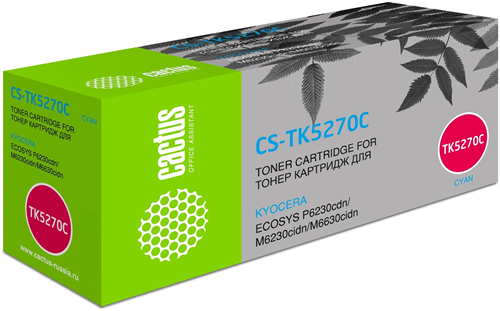Картридж лазерный Cactus CS-TK5270C TK-5270C голубой (6000стр.) для Kyocera Ecosys P6230cdn/M6230cid CS-TK5270C