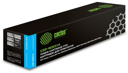 Картридж лазерный Cactus CSP-W2031A 415A голубой (2100стр.) для HP LJ M454/MFP M479 CSP-W2031A