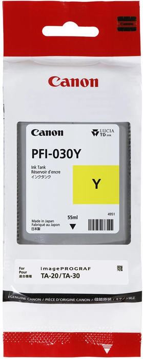 Картридж струйный Canon PFI-030Y 3492C001 желтый (55мл) для Canon imagePROGRAF TA-20, TA-30, TM-240, 3492C001