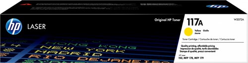 Картридж лазерный HP 117 W2072A желтый бар.в компл. (700стр.) для HP Laser 150/MFP 178/179 W2072A