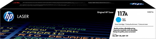 Картридж лазерный HP 117 W2071A голубой бар.в компл. (700стр.) для HP Laser 150/MFP 178/179 W2071A