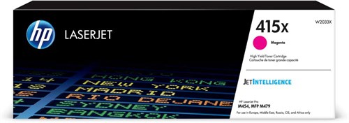 Картридж лазерный HP 415X W2033X пурпурный бар.в компл. (6000стр.) для HP LJ M454/MFP M479 W2033X