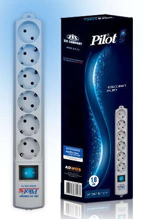 Сетевой фильтр Pilot S 1.8м (6 розеток) белый (коробка) 006