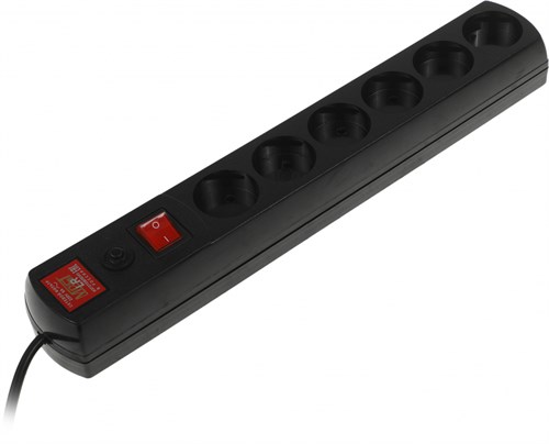 Сетевой фильтр Most LR 3м (6 розеток) черный (коробка) МОSТ LR-Ч 3М