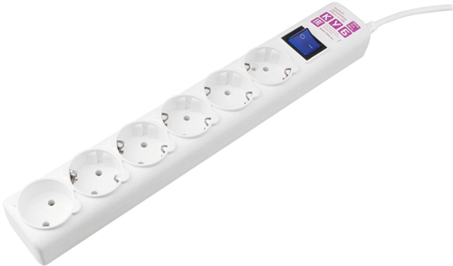 Сетевой фильтр Powercube SPG(5+1)-16B-3M-WHITE 3м (6 розеток) белый (коробка) SPG(5+1)-16B-3M