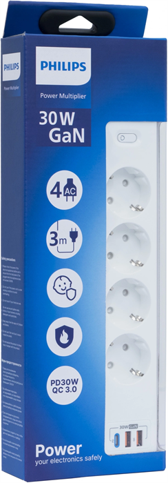 Сетевой фильтр Philips CHP8246WB/51 3м (4 розетки) белый (коробка) CHP8246WB/51