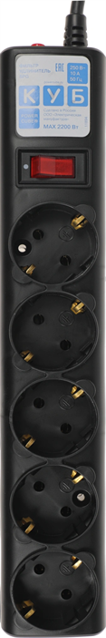 Сетевой фильтр Powercube SPG5-B3 3м (5 розеток) черный (коробка) SPG5-В3