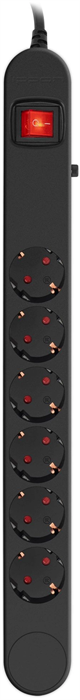 Сетевой фильтр Ippon NF-EU-3-16 3м (6 розеток) черный (коробка) NF-EU-3-16