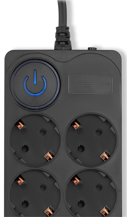 Сетевой фильтр Ippon BK-8-EU-3-16-B 3м (8 розеток) черный (коробка) BK-8-EU-3-16-B