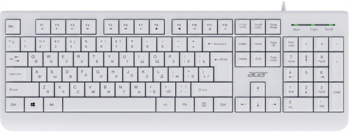 Клавиатура Acer OKW400 белый USB Multimedia (ZL.KBDEE.01B) кабель 1.8м ZL.KBDEE.01B