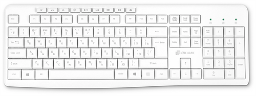 Клавиатура Оклик K225W белый USB беспроводная Multimedia (1875235) 1875235