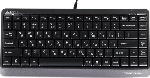 Клавиатура A4Tech FK11 черный USB slim (FK11 USB (GREY)) кабель 1.5м FK11 USB (GREY)