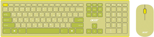 Клавиатура + мышь Acer OCC205 клав:зеленый/желтый мышь:зеленый/желтый USB беспроводная slim Multimed ZL.ACCEE.00E