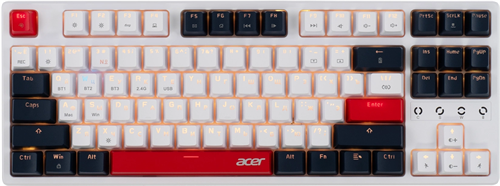 Клавиатура Acer OKR302 механическая белый USB беспроводная BT/Radio Multimedia for gamer для ноутбук ZL.KBDEE.016