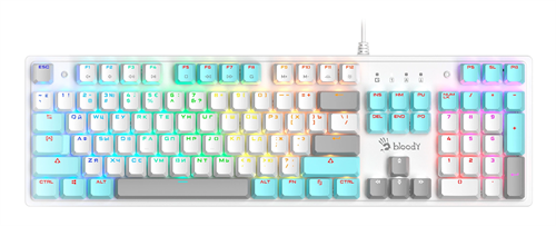 Клавиатура A4Tech S510N механическая белый USB for gamer LED (S510N (ICY WHITE )) кабель 1.8м S510N (ICY WHITE )