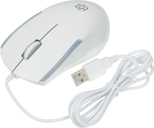 Мышь Оклик 245M белый оптическая 1000dpi USB 3but (471480) 471480