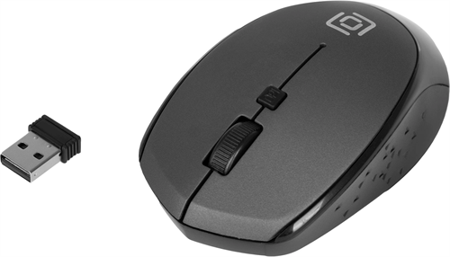Мышь Оклик 488MW черный/серый оптическая 1600dpi беспров. USB для ноутбука 4but (1196571) 1196571