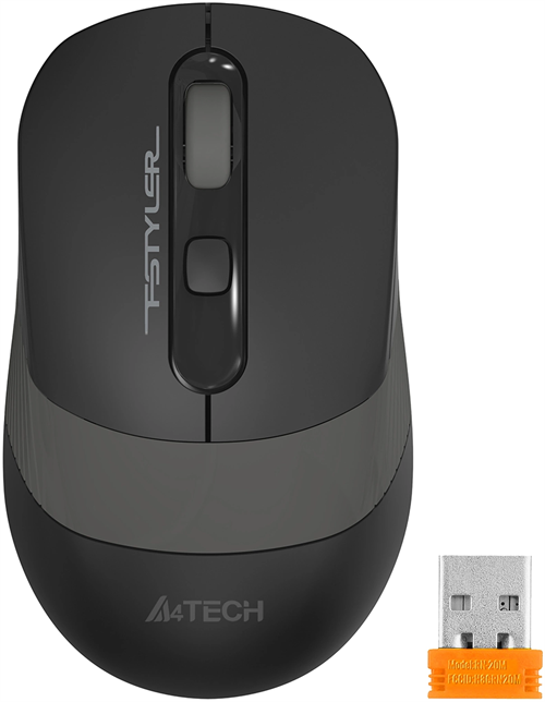 Мышь A4Tech Fstyler FG10S черный/серый оптическая 2000dpi silent беспров. USB для ноутбука 4but (FG1 FG10S GREY