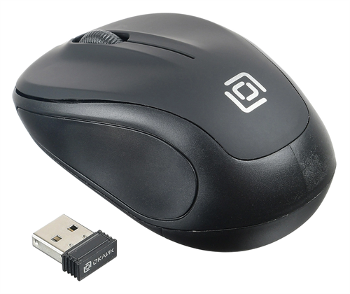 Мышь Оклик 665MW черный оптическая 1600dpi беспров. USB для ноутбука 3but (1025130) 1025130