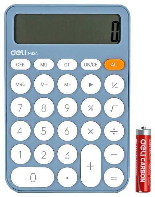 Калькулятор настольный Deli EM124BLUE синий 12-разр. EM124BLUE