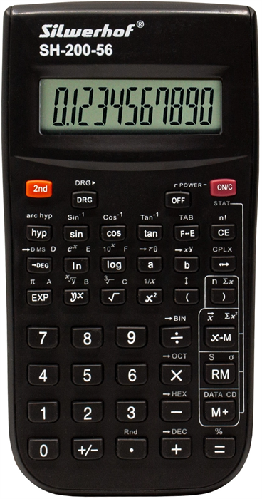 Калькулятор научный Silwerhof SH-200-56 черный 10-разр. 41293