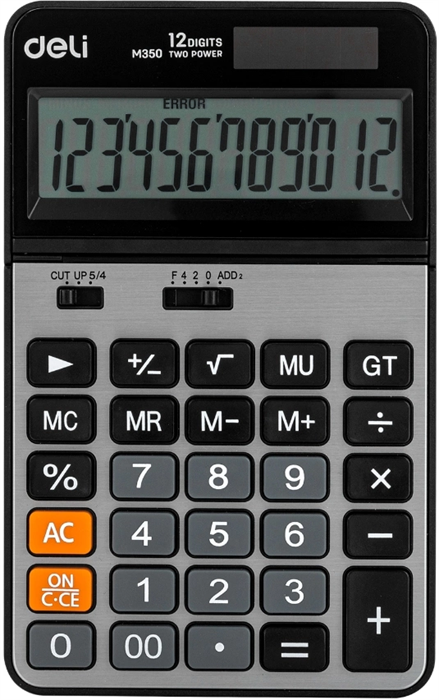Калькулятор настольный Deli EM350 серебристый металлик 12-разр. EM350