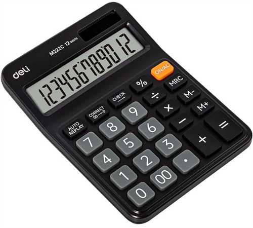 Калькулятор настольный Deli Askend EM222C черный 12-разр. EM222C