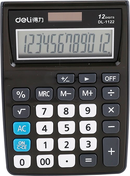 Калькулятор настольный Deli E1122/GREY серый 12-разр. E1122/GREY