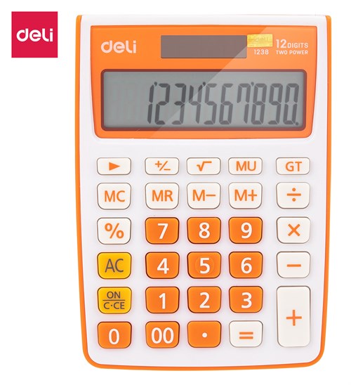 Калькулятор настольный Deli E1238/OR оранжевый 12-разр. E1238/OR