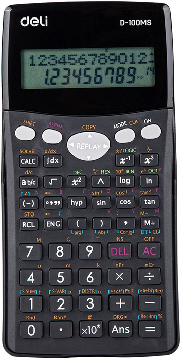 Калькулятор научный Deli ED-100MS черный 12-разр. ED-100MS