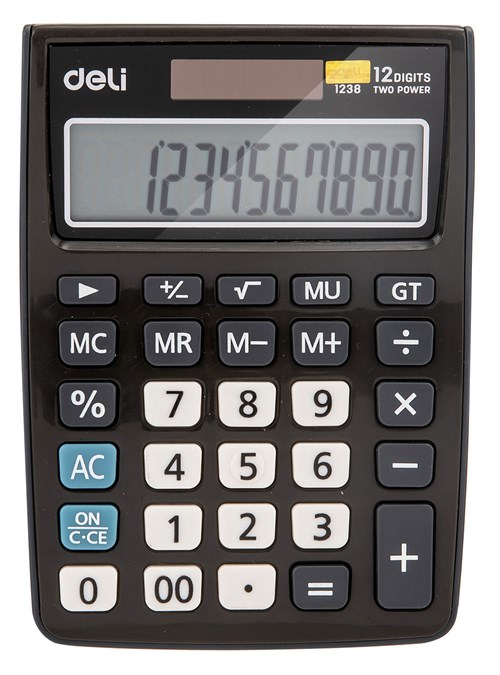 Калькулятор настольный Deli E1238black черный 12-разр. E1238BLACK