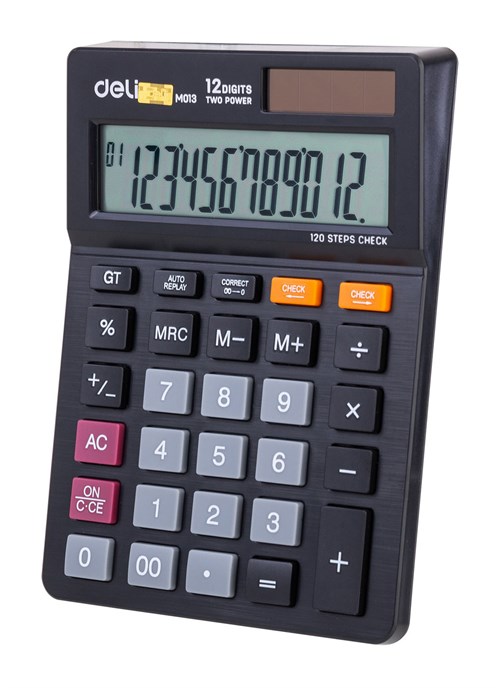 Калькулятор настольный Deli EM01320 черный 12-разр. EM01320