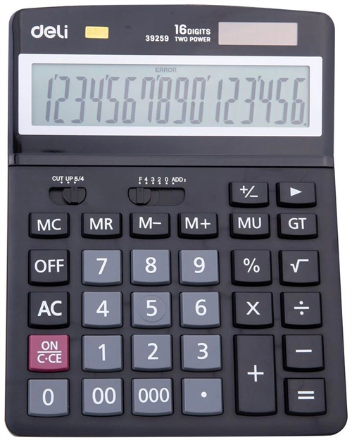 Калькулятор настольный Deli E39259 черный 16-разр. E39259