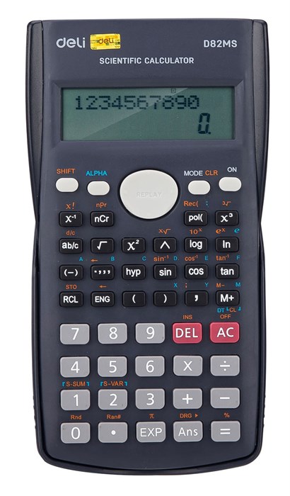 Калькулятор научный Deli ED82MS темно-синий 10+2-разр. ED82MS