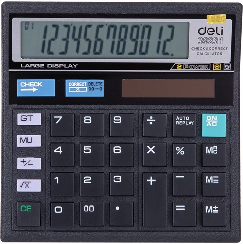 Калькулятор настольный Deli E39231 черный 12-разр. E39231
