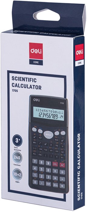 Калькулятор научный Deli E1705 черный 10+2-разр. E1705