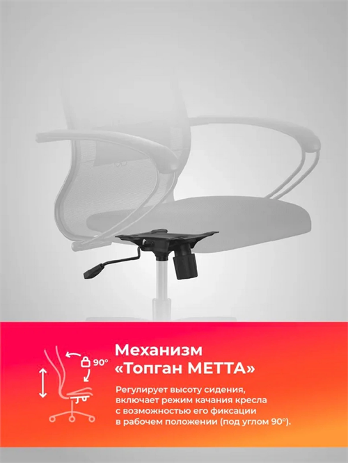 Кресло Метта ErgoLife Set 11 черный сиденье черный сетка с подголов. крестов. металл хром Z13E.12.1.222