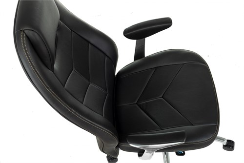 Кресло руководителя Бюрократ _Zen черный кожа крестов. алюминий _ZEN/BLACK