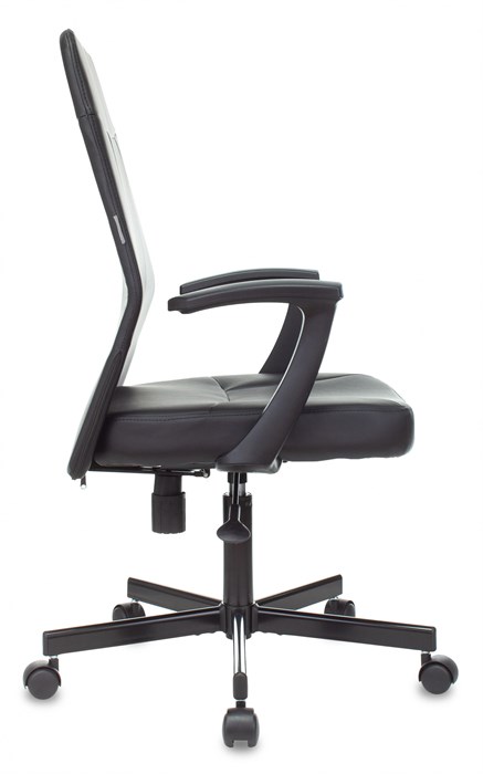 Кресло Бюрократ CH-605 черный экокожа крестов. металл черный CH-605/BLACK