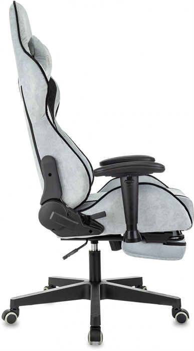 Кресло игровое Zombie Drift/F серо-голубой/черный крестов. пластик подст.для ног ZOMBIE DRIFT/F GBL