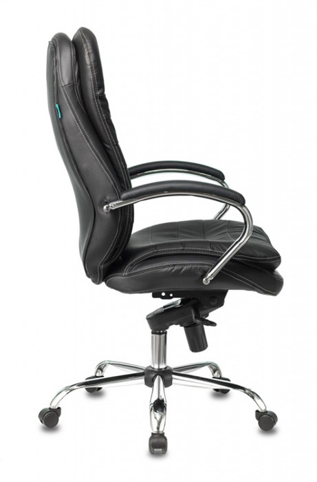 Кресло руководителя Бюрократ T-9950 черный кожа крестов. металл хром T-9950/BLACK