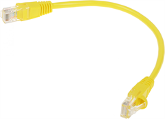 Патч-корд Buro UTP 4 пары cat.5E CCA molded 0.25м желтый RJ-45 (m)-RJ-45 (m) 41993