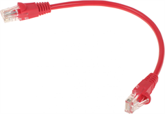 Патч-корд Buro UTP 4 пары cat.5E CCA molded 0.25м красный RJ-45 (m)-RJ-45 (m) 41995