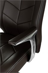 Кресло руководителя Бюрократ _Zen коричневый кожа крестов. алюминий _ZEN/BROWN