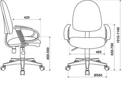 Кресло Бюрократ CH-300 черный 3C11 крестов. пластик CH-300/BLACK