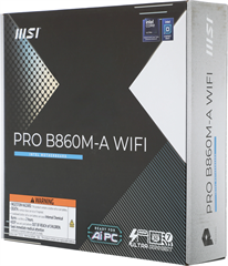 Материнская плата MSI PRO B860M-A WIFI Soc-1851 Intel B860 4xDDR5 mATX AC`97 8ch(7.1) 5Gigabit RAID+ PRO B860M-A WIFI