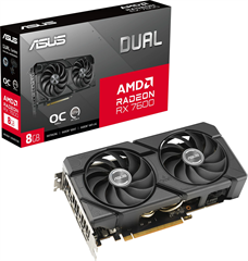 Видеокарта Asus PCI-E 4.0 DUAL-RX7600-O8G-EVO AMD Radeon RX 7600 8Gb 128bit GDDR6 2280/18000 HDMIx1  DUAL-RX7600-O8G-EVO