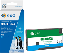 Картридж струйный G&amp;G GG-3ED67A 712 голубой (29мл) для HP DesignJet T650/T630/T250/T230/T210/Studio  GG-3ED67A