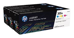 Картридж лазерный HP 305A CF370AM голубой/желтый/пурпурный бар.в компл. тройная упак. для HP CLJ M45 CF370AM