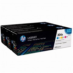 Картридж лазерный HP 304A CF372AM голубой/пурпурный/желтый бар.в компл. тройная упак. (2800стр.) для CF372AM